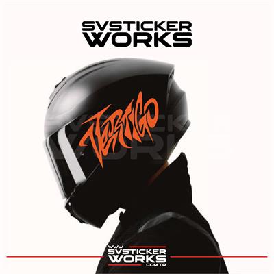 Vertigo Yazılı Kask Sticker Tüm Kasklar Uyumlu Tek Yön 1 Adet