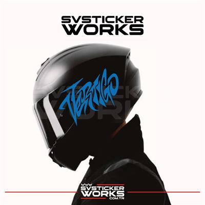 Vertigo Yazılı Kask Sticker Tüm Kasklar Uyumlu Tek Yön 1 Adet