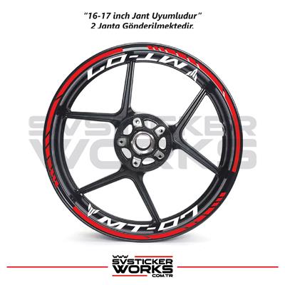 YAMAHA MT-07 Jant Sticker Dış Ve İç Set Sticker Jant Şeridi