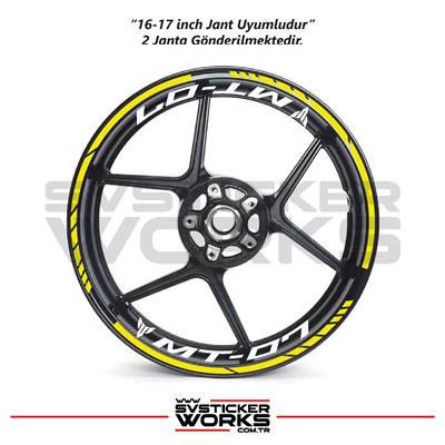 YAMAHA MT-07 Jant Sticker Dış Ve İç Set Sticker Jant Şeridi