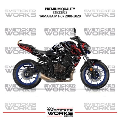 Yamaha MT-07 Kaplama Sticker Death Design Motor Kaplama Modeli Hazır Kit 2018-2020 Uyumlu 