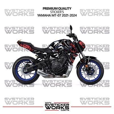 Yamaha MT-07 Kaplama Sticker Death Design Motor Kaplama Modeli Hazır Kit 2021-2024 Uyumlu 