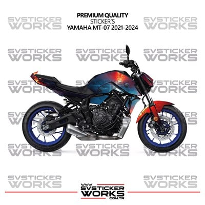 Yamaha MT-07 Kaplama Sticker Magma Design Motor Kaplama Modeli Hazır Kit 2021-2024 Uyumlu 