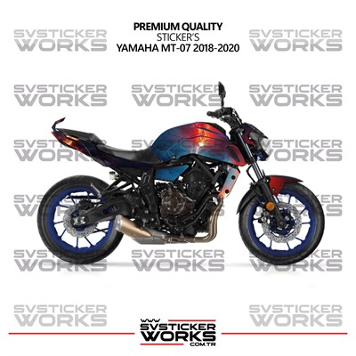 Yamaha MT-07 Kaplama Sticker Magma Design Motor Kaplama Modeli Hazır Kit 2018-2020 Uyumlu 