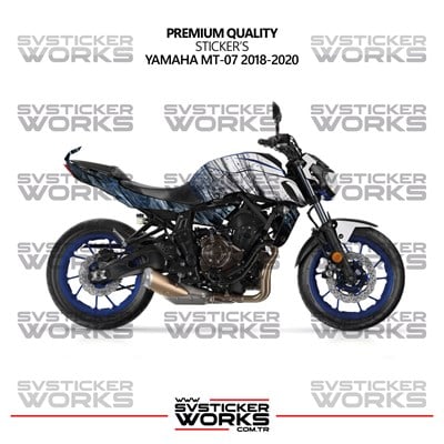 Yamaha MT-07 Kaplama Sticker Venom Design Motor Kaplama Modeli Hazır Kit 2018-2020 Uyumlu 