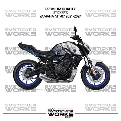 Yamaha MT-07 Kaplama Sticker Venom Design Motor Kaplama Modeli Hazır Kit 2021-2024 Uyumlu 