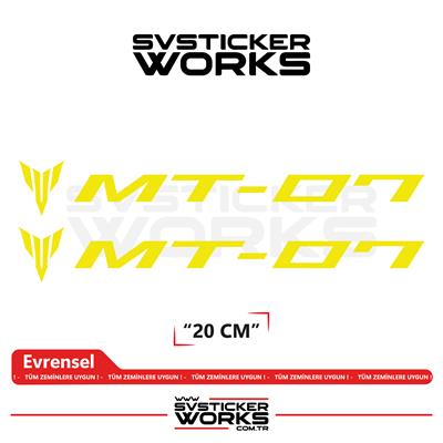 Yamaha MT-07 Uyumlu Yazı Sticker – Yüksek Kalite Özel Kesim Folyo (2li Set)