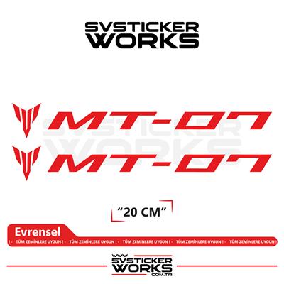Yamaha MT-07 Uyumlu Yazı Sticker – Yüksek Kalite Özel Kesim Folyo (2li Set)