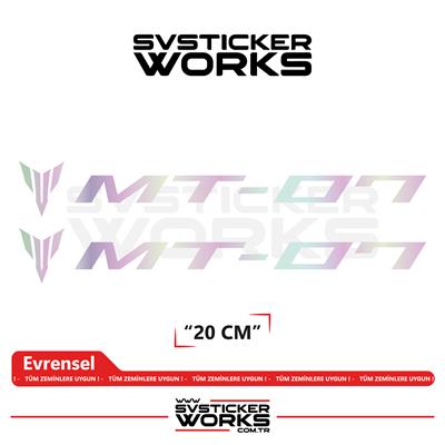 Yamaha MT-07 Uyumlu Yazı Sticker – Yüksek Kalite Özel Kesim Folyo (2li Set)