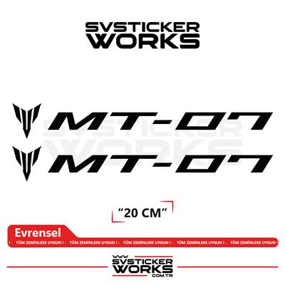 Yamaha MT-07 Uyumlu Yazı Sticker – Yüksek Kalite Özel Kesim Folyo (2li Set)