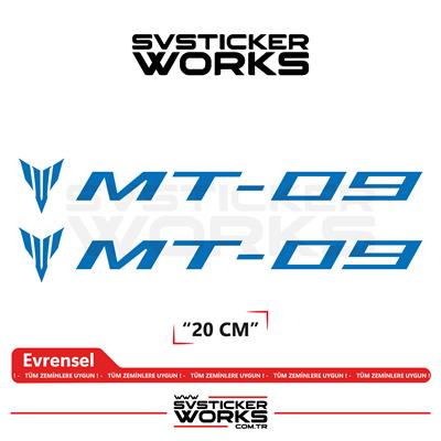 Yamaha MT-09 Uyumlu Yazı Sticker – Yüksek Kalite Özel Kesim Folyo (2li Set)