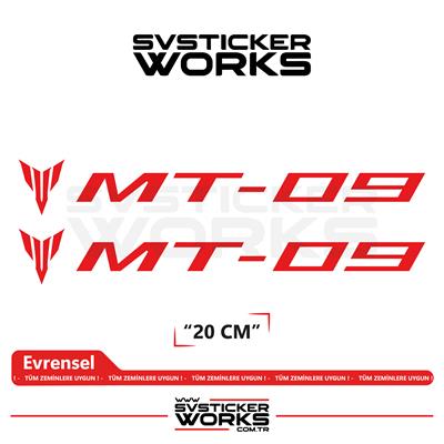 Yamaha MT-09 Uyumlu Yazı Sticker – Yüksek Kalite Özel Kesim Folyo (2li Set)