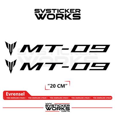 Yamaha MT-09 Uyumlu Yazı Sticker – Yüksek Kalite Özel Kesim Folyo (2li Set)
