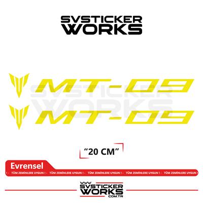 Yamaha MT-09 Uyumlu Yazı Sticker – Yüksek Kalite Özel Kesim Folyo (2li Set)