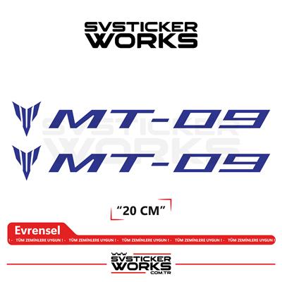 Yamaha MT-09 Uyumlu Yazı Sticker – Yüksek Kalite Özel Kesim Folyo (2li Set)