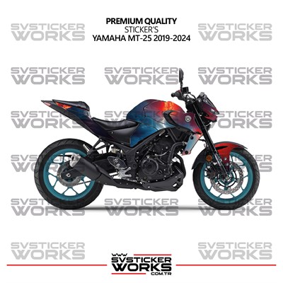 Yamaha MT-25 Kaplama Sticker Magma Design Motor Kaplama Modeli Hazır Kit 2019-2024 Uyumlu 