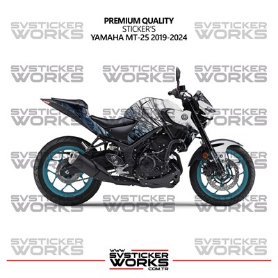 Yamaha MT-25 Kaplama Sticker Venom Design Motor Kaplama Modeli Hazır Kit 2019-2024 Uyumlu 