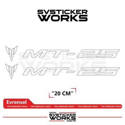 Yamaha MT-25 Uyumlu Yazı Sticker – Yüksek Kalite Özel Kesim Folyo (2li Set)