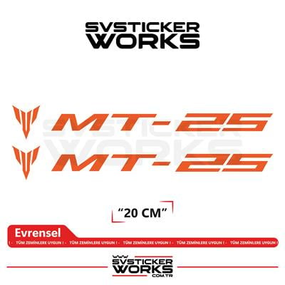 Yamaha MT-25 Uyumlu Yazı Sticker – Yüksek Kalite Özel Kesim Folyo (2li Set)