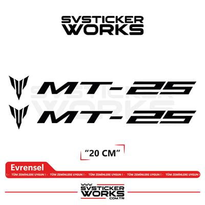 Yamaha MT-25 Uyumlu Yazı Sticker – Yüksek Kalite Özel Kesim Folyo (2li Set)