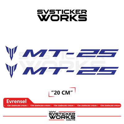 Yamaha MT-25 Uyumlu Yazı Sticker – Yüksek Kalite Özel Kesim Folyo (2li Set)
