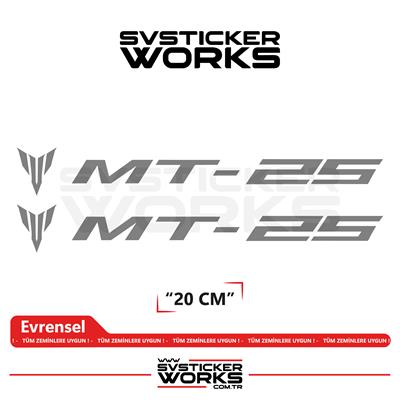 Yamaha MT-25 Uyumlu Yazı Sticker – Yüksek Kalite Özel Kesim Folyo (2li Set)