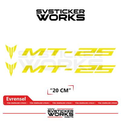 Yamaha MT-25 Uyumlu Yazı Sticker – Yüksek Kalite Özel Kesim Folyo (2li Set)