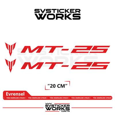 Yamaha MT-25 Uyumlu Yazı Sticker – Yüksek Kalite Özel Kesim Folyo (2li Set)