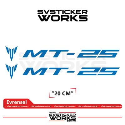 Yamaha MT-25 Uyumlu Yazı Sticker – Yüksek Kalite Özel Kesim Folyo (2li Set)