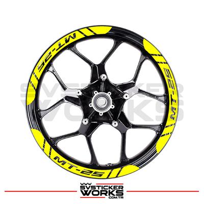Yamaha MT25 Jant Şeridi Geniş Sticker Dıştan İçe Kaliteli Yüksek Yapışkanlı Sticker
