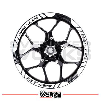 Yamaha MT25 Jant Şeridi Geniş Sticker Dıştan İçe Kaliteli Yüksek Yapışkanlı Sticker