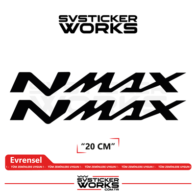 Yamaha NMAX Uyumlu Yazı Sticker – Yüksek Kalite Özel Kesim Folyo (2li Set)