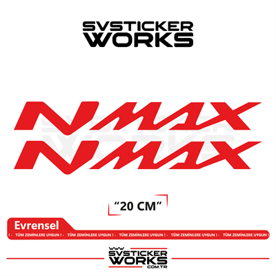 Yamaha NMAX Uyumlu Yazı Sticker – Yüksek Kalite Özel Kesim Folyo (2li Set)