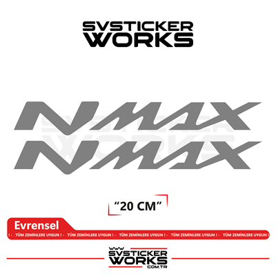 Yamaha NMAX Uyumlu Yazı Sticker – Yüksek Kalite Özel Kesim Folyo (2li Set)