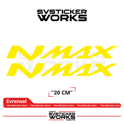 Yamaha NMAX Uyumlu Yazı Sticker – Yüksek Kalite Özel Kesim Folyo (2li Set)