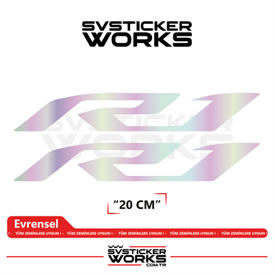 Yamaha R1 Uyumlu Yazı Sticker – Yüksek Kalite Özel Kesim Folyo (2li Set)
