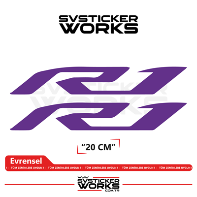 Yamaha R1 Uyumlu Yazı Sticker – Yüksek Kalite Özel Kesim Folyo (2li Set)