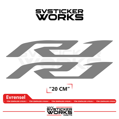 Yamaha R1 Uyumlu Yazı Sticker – Yüksek Kalite Özel Kesim Folyo (2li Set)
