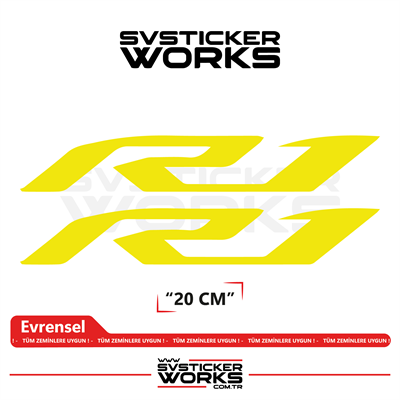 Yamaha R1 Uyumlu Yazı Sticker – Yüksek Kalite Özel Kesim Folyo (2li Set)