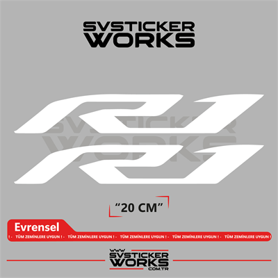 Yamaha R1 Uyumlu Yazı Sticker – Yüksek Kalite Özel Kesim Folyo (2li Set)