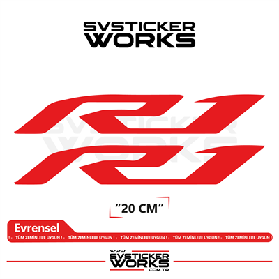 Yamaha R1 Uyumlu Yazı Sticker – Yüksek Kalite Özel Kesim Folyo (2li Set)