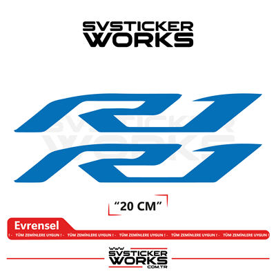 Yamaha R1 Uyumlu Yazı Sticker – Yüksek Kalite Özel Kesim Folyo (2li Set)