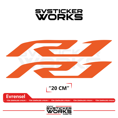 Yamaha R1 Uyumlu Yazı Sticker – Yüksek Kalite Özel Kesim Folyo (2li Set)