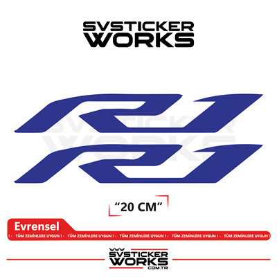 Yamaha R1 Uyumlu Yazı Sticker – Yüksek Kalite Özel Kesim Folyo (2li Set)