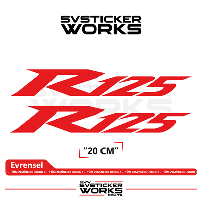 Yamaha R125 Uyumlu Yazı Sticker – Yüksek Kalite Özel Kesim Folyo (2li Set)