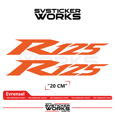 Yamaha R125 Uyumlu Yazı Sticker – Yüksek Kalite Özel Kesim Folyo (2li Set)