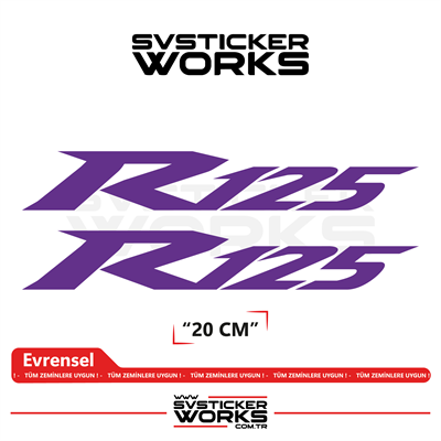 Yamaha R125 Uyumlu Yazı Sticker – Yüksek Kalite Özel Kesim Folyo (2li Set)