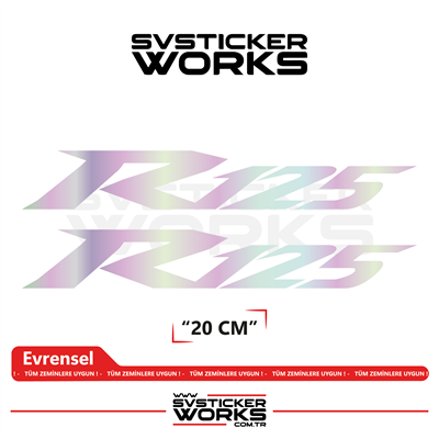 Yamaha R125 Uyumlu Yazı Sticker – Yüksek Kalite Özel Kesim Folyo (2li Set)