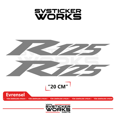 Yamaha R125 Uyumlu Yazı Sticker – Yüksek Kalite Özel Kesim Folyo (2li Set)