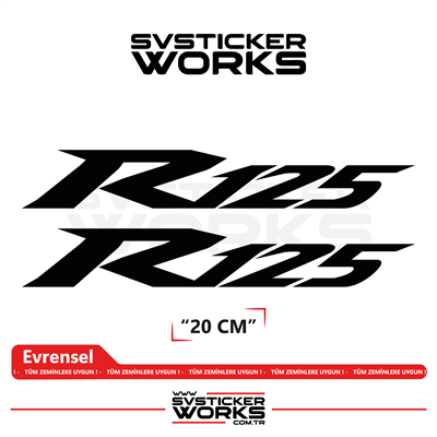 Yamaha R125 Uyumlu Yazı Sticker – Yüksek Kalite Özel Kesim Folyo (2li Set)